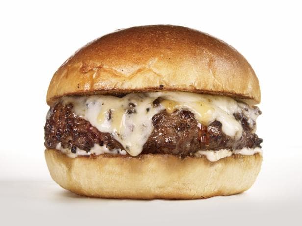 Truffle burger with cheese and meat